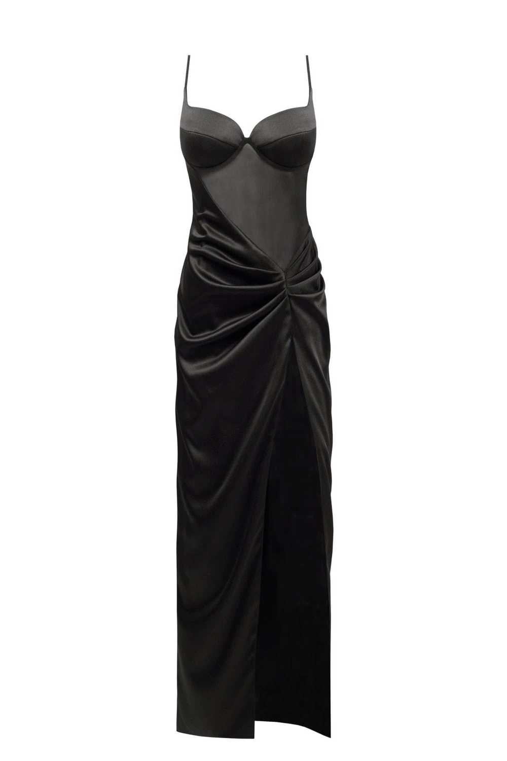 Milla Chic satin maxi dress with semi-transparent… - image 1