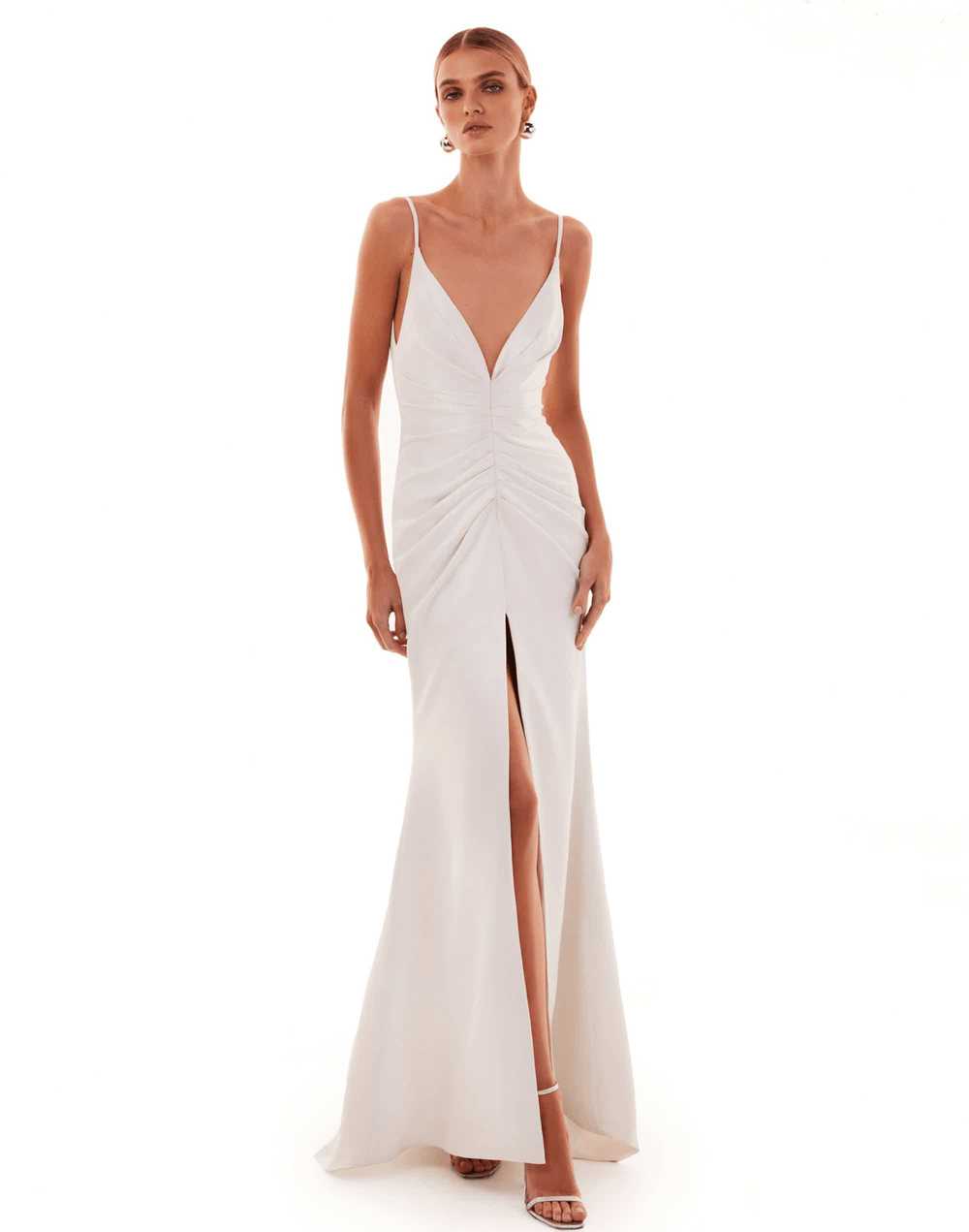 Milla Chic mermaid maxi dress in white - image 2