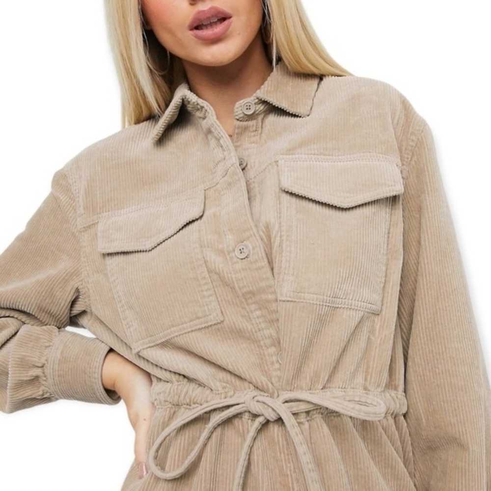 Asos Denim Tan Corduroy Oversized Button Front Be… - image 2