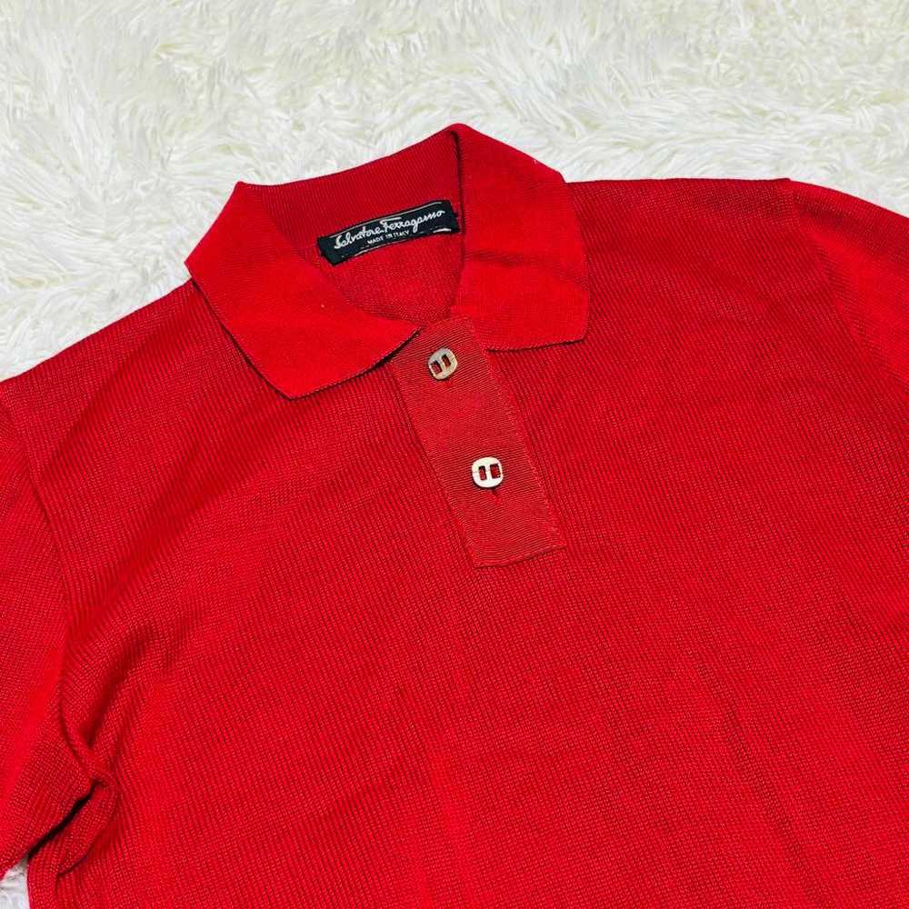 [Rare] Salvatore Ferragamo Polo Shirt Knit Two-To… - image 3