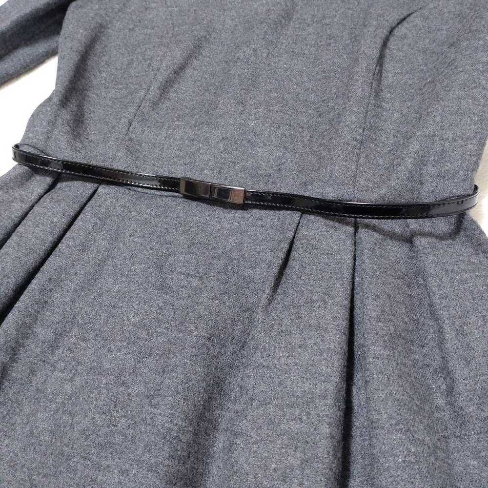 Untitled Wool Knee-Length Dress Gray with Patent … - image 5