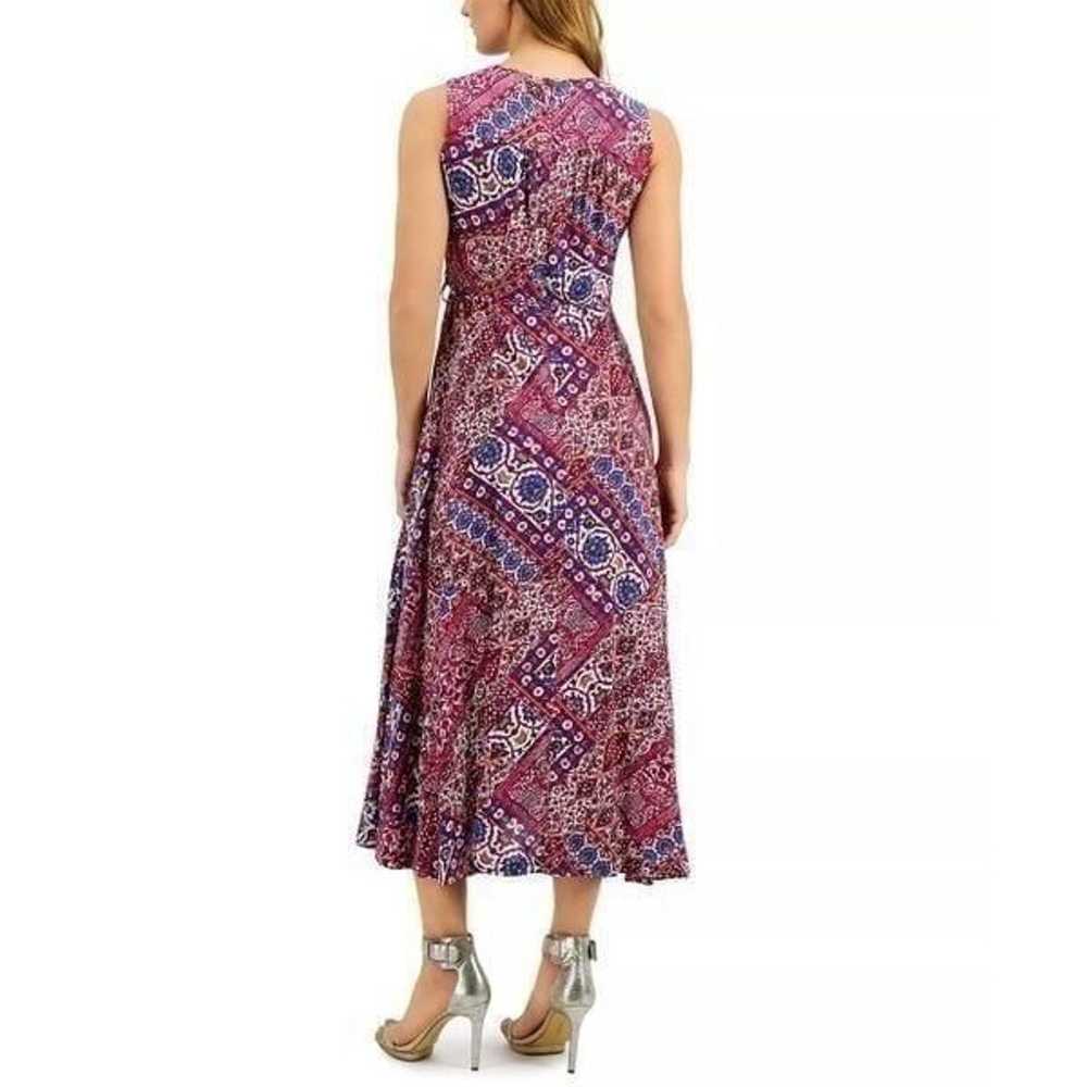 Calvin Klein Mosaic Print Faux Wrap Dress Size 16 - image 2