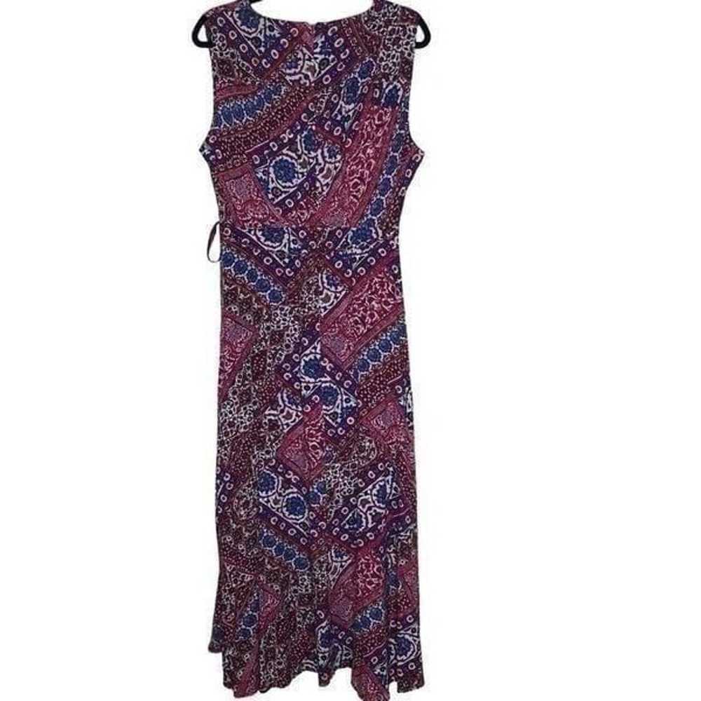 Calvin Klein Mosaic Print Faux Wrap Dress Size 16 - image 5