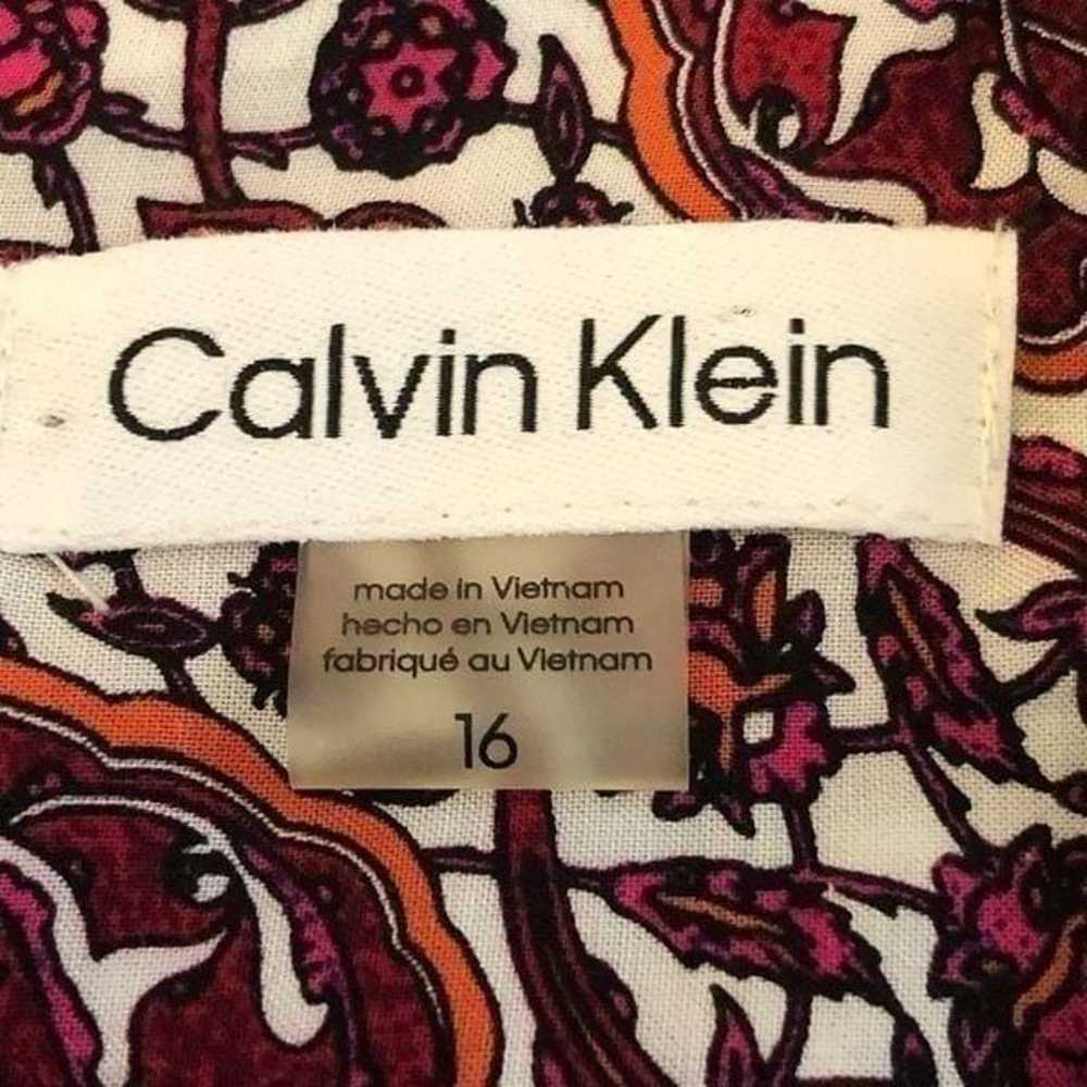 Calvin Klein Mosaic Print Faux Wrap Dress Size 16 - image 8