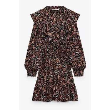 Zara Floral Print Ruffle Dress Size S