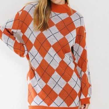 Argyle Tunic Sweater Dress