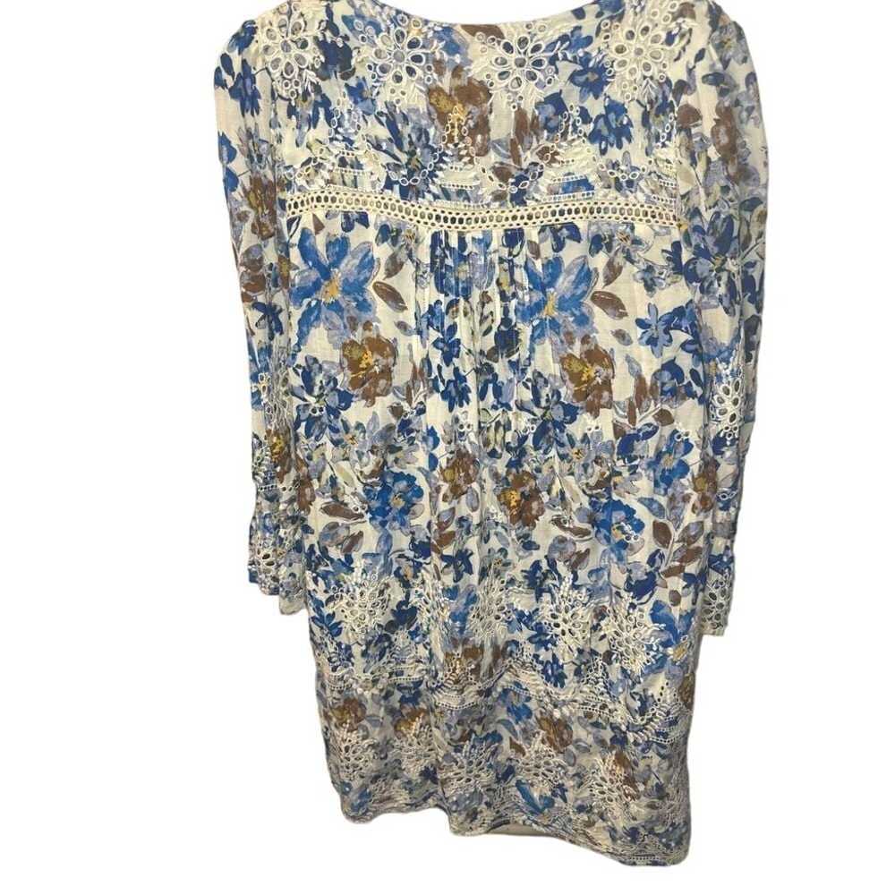 Sundance Blue Floral Delphine Crochet Tunic Dress… - image 6