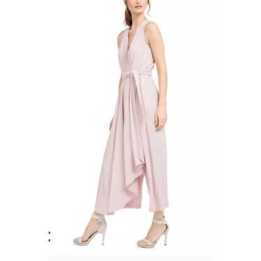 CALVIN KLEIN blush rose pink mock wrap jumpsuit wo