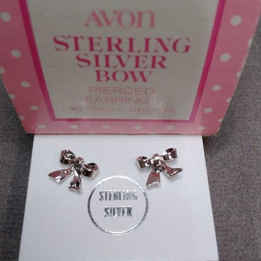 Avon 70s jewelry sterling silver bow earrings vin… - image 4