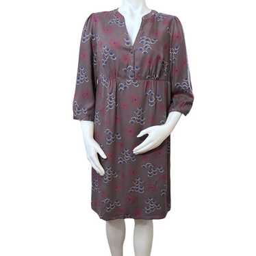 Boden Cocoa Brown Floral Burst Martha Dress Size 8