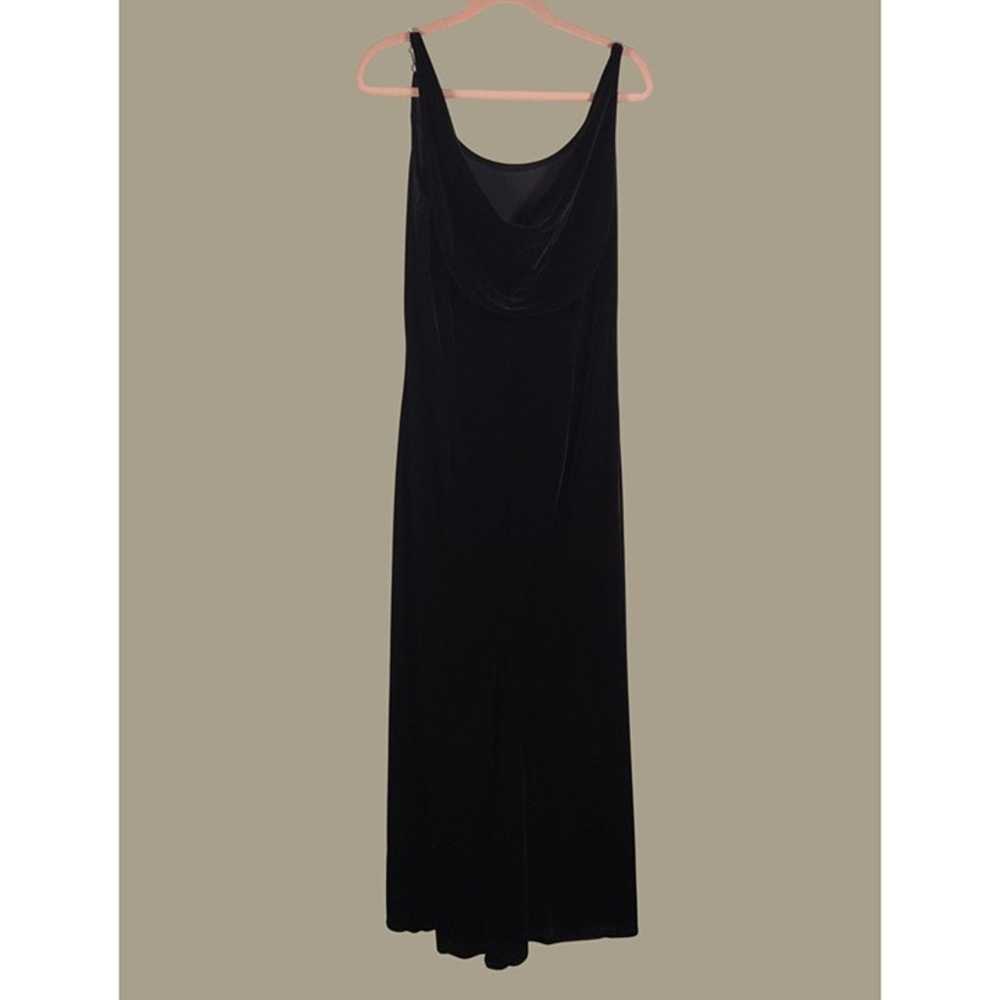 Elegant Onyx Nite Black Velvet Gown With Rhinesto… - image 2