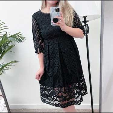 Black Lace Midi Dress