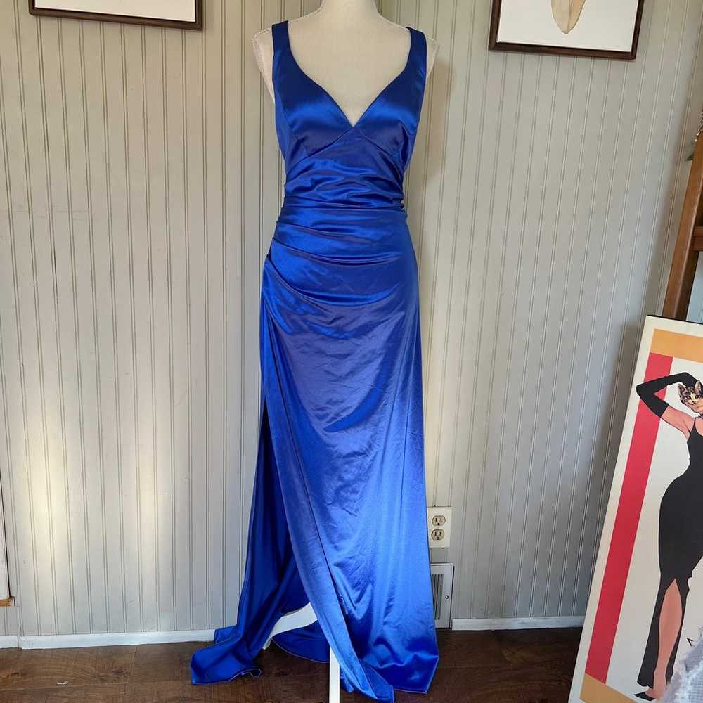 Windsor Formal Satin Blue Mernaid Maxi Dress - image 4