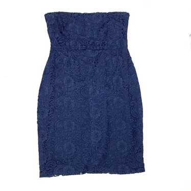 Likely Navy Lace Strapless Shift Mini Dress Navy 1