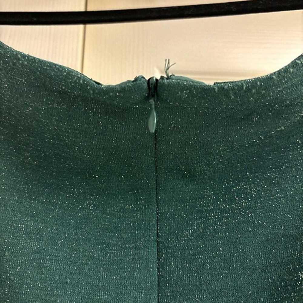 Adrianna Papell Dress Womens 12 Green Knit Cross … - image 11