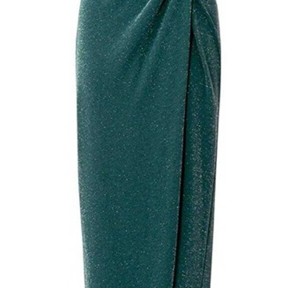 Adrianna Papell Dress Womens 12 Green Knit Cross … - image 1