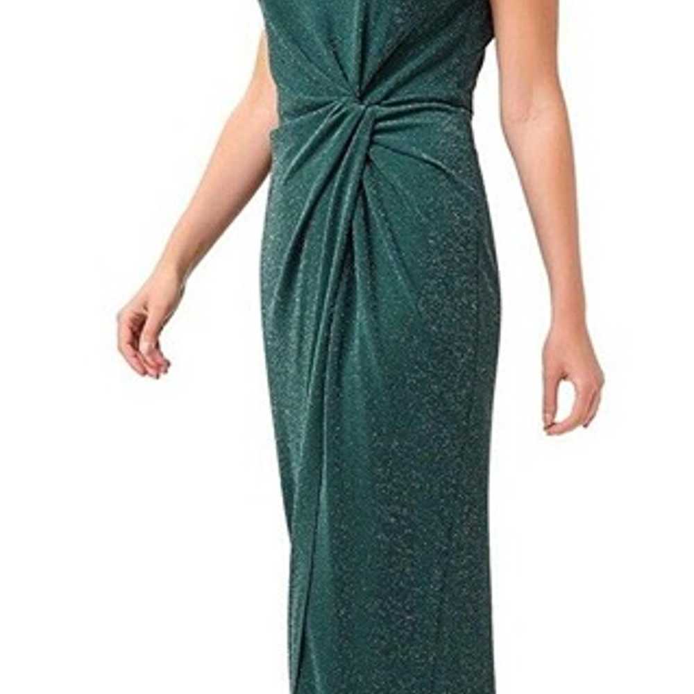 Adrianna Papell Dress Womens 12 Green Knit Cross … - image 2