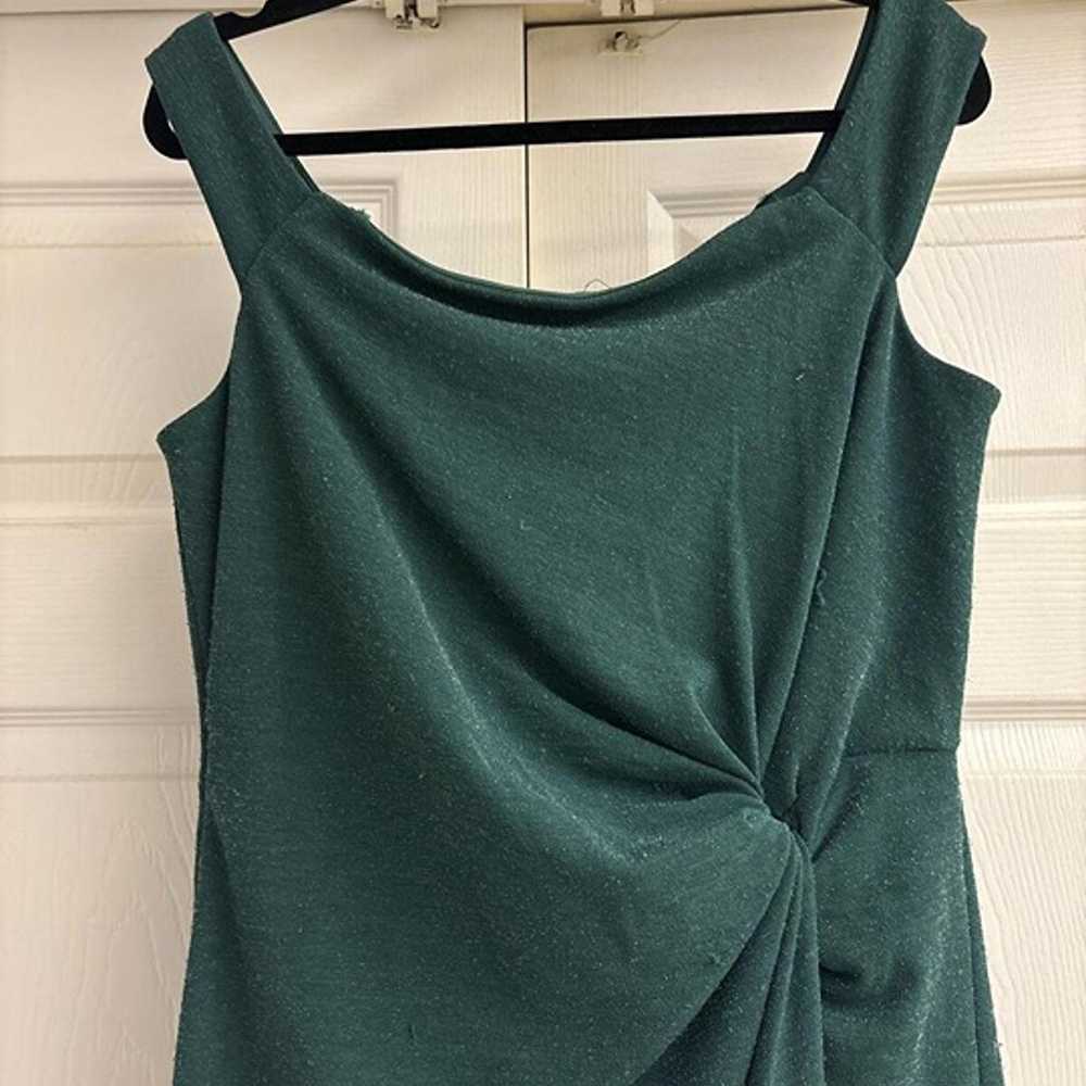 Adrianna Papell Dress Womens 12 Green Knit Cross … - image 6