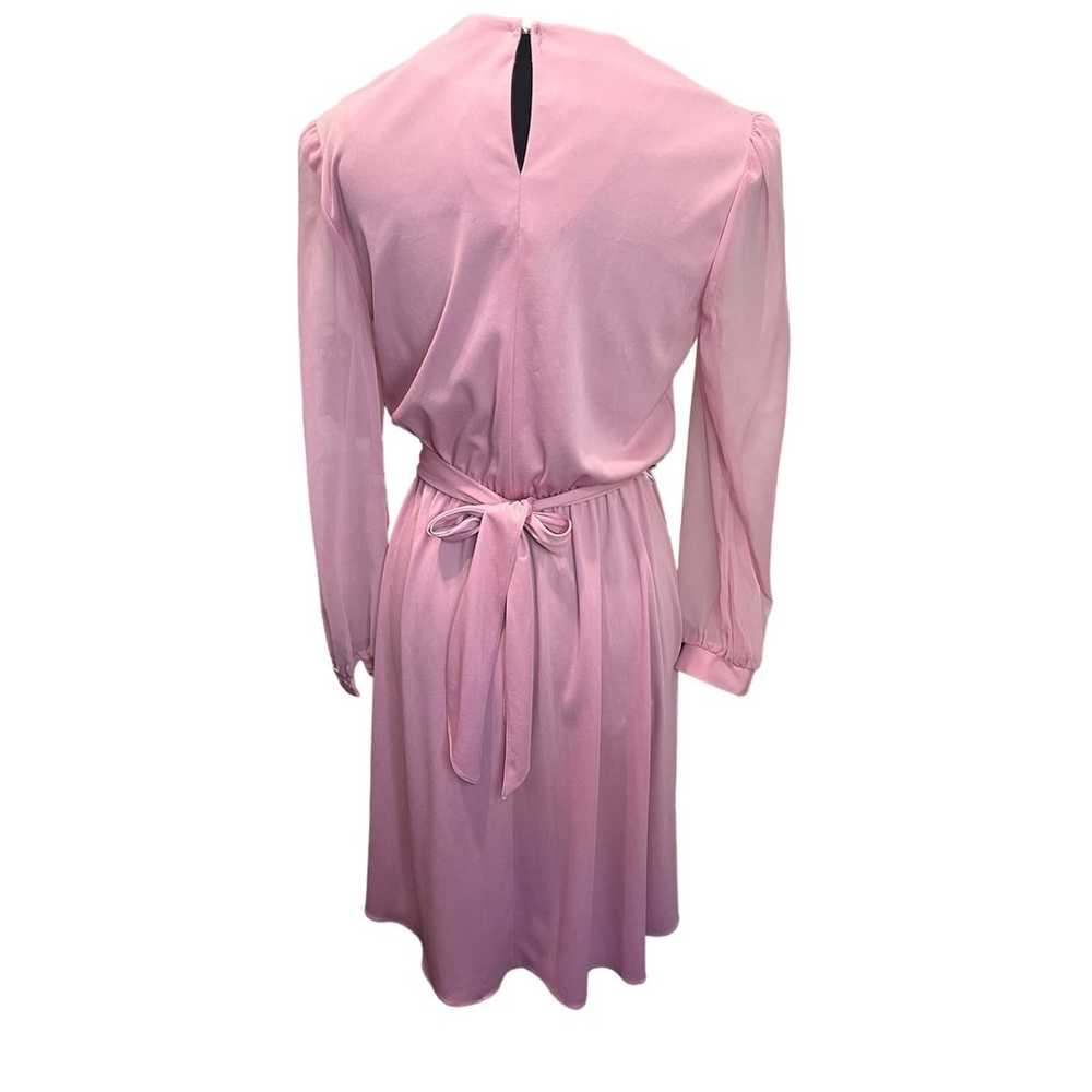 NWT Vintage 80s Amy Deb Mauve Pink Lace Chiffon B… - image 2