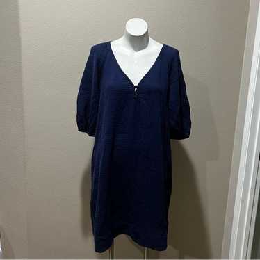 Anthropologie navy blue pullover short dress