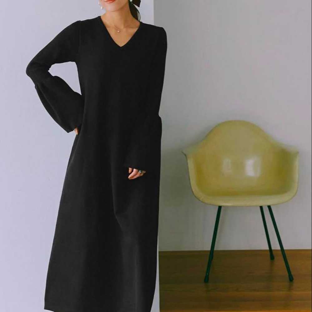 TITIVATE Black Bell Sleeve Flared Silhouette Knit… - image 2