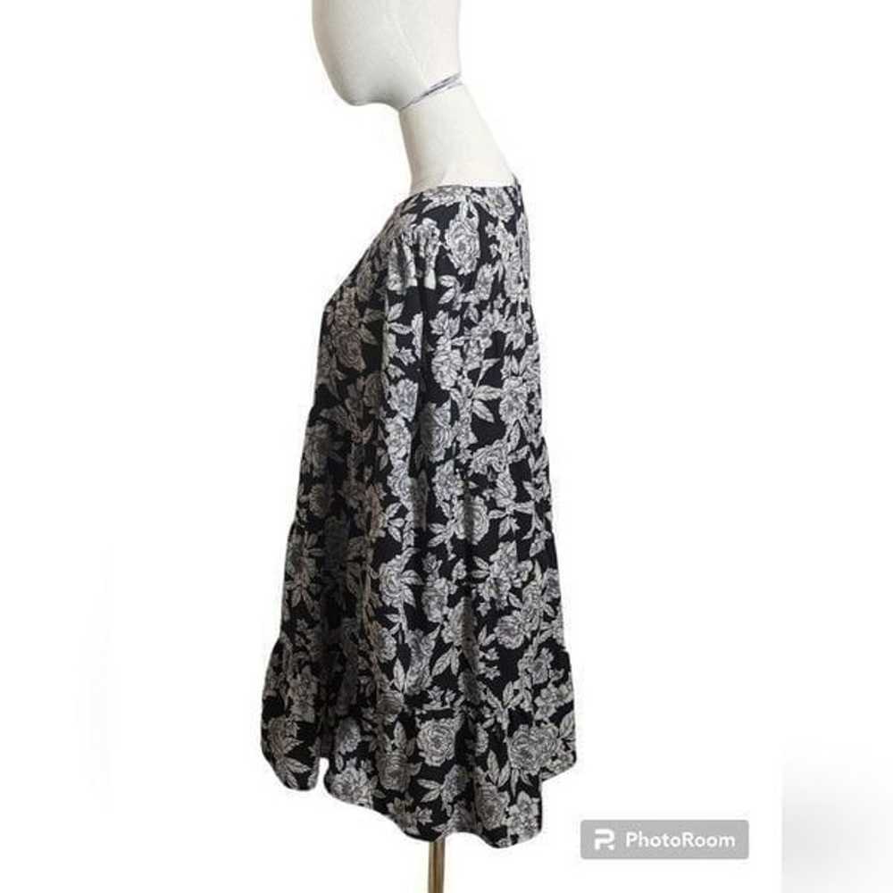 Jacqueline De Young Black & White Floral Babydoll… - image 2