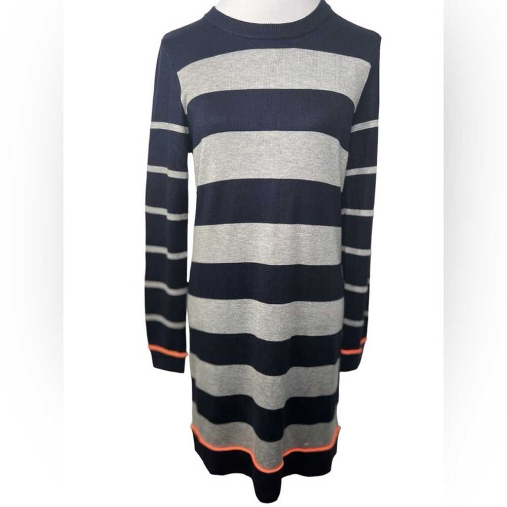 Vince Camuto Grey Black Striped Sweater Dress Siz… - image 5