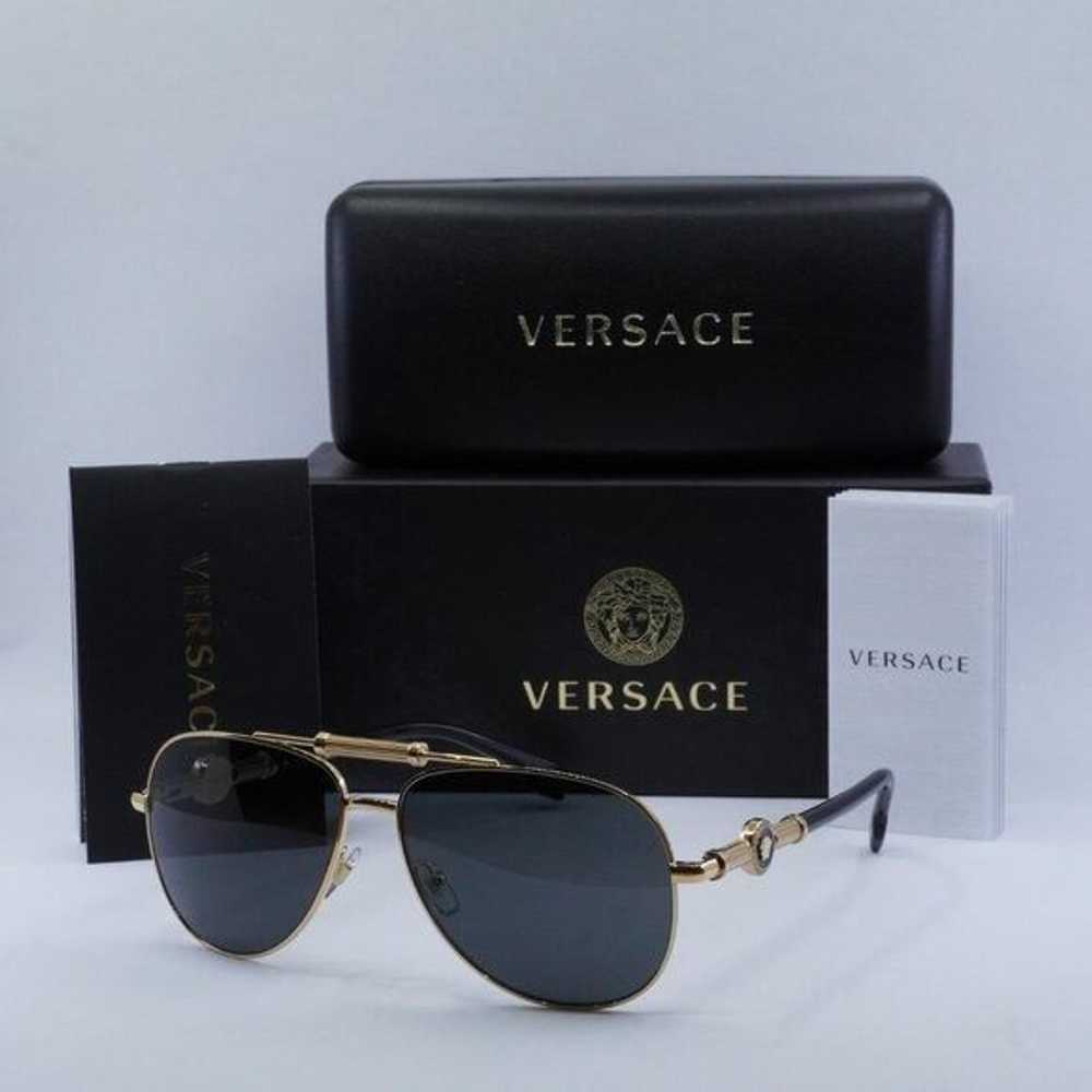 Versace 💯 NEW VERSACE VE2236 100287 GOLD/DARK GR… - image 10