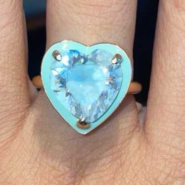 Heart shaped cubic zirconia ring