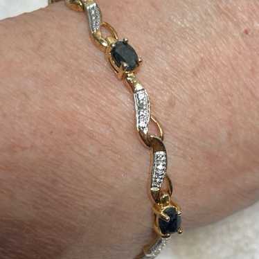 Sapphire Spinel and GP Sterling Bracelet - image 1