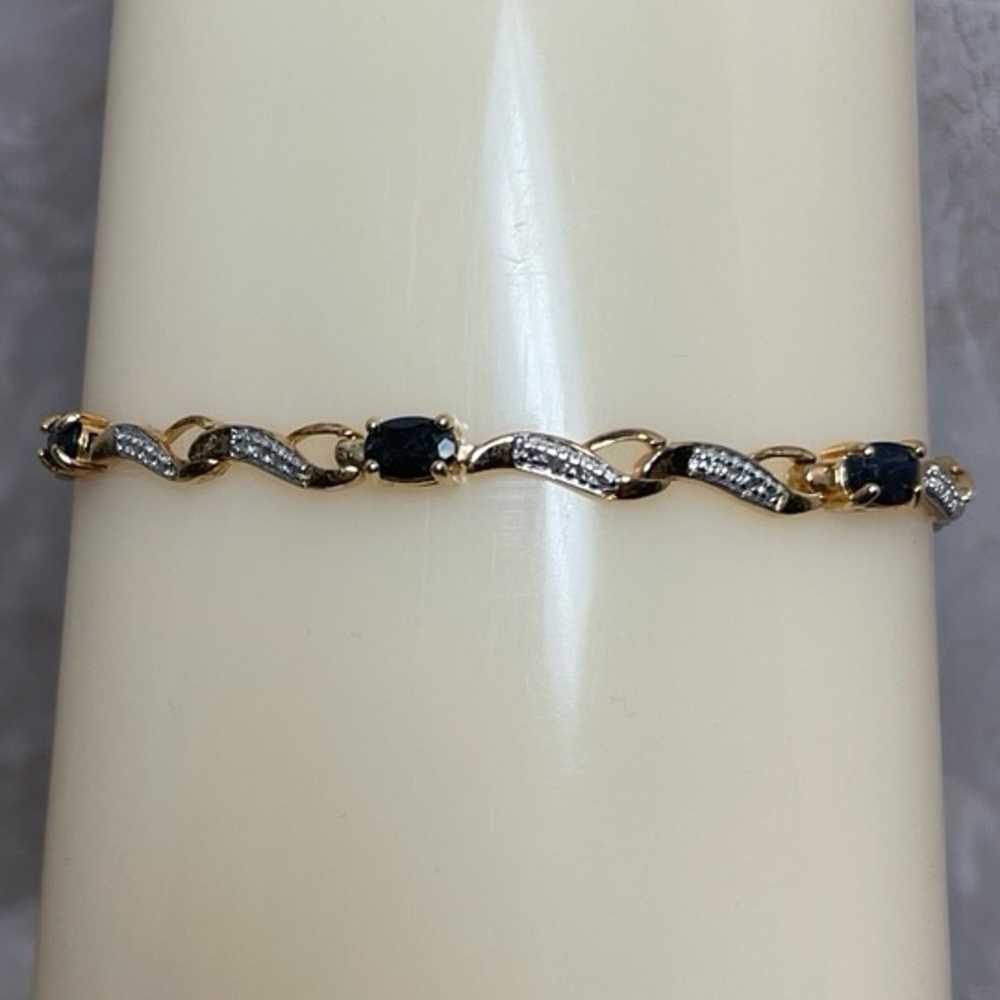 Sapphire Spinel and GP Sterling Bracelet - image 4