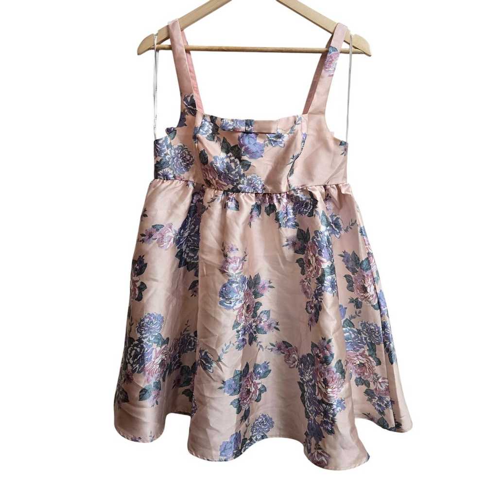 NWOT Lulus Floral Pink Floral Mini Babydoll Dress… - image 1