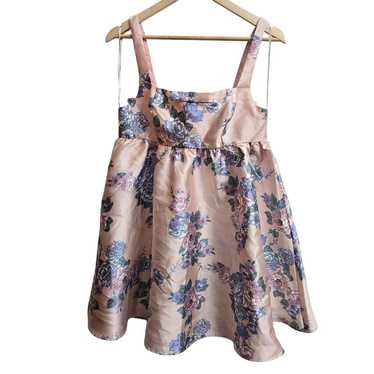 NWOT Lulus Floral Pink Floral Mini Babydoll Dress… - image 1