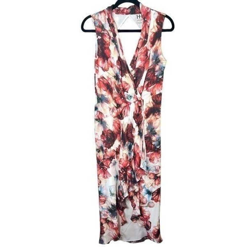 Haute Hippie Silk Floral-Print High-Low Midi Chif… - image 1