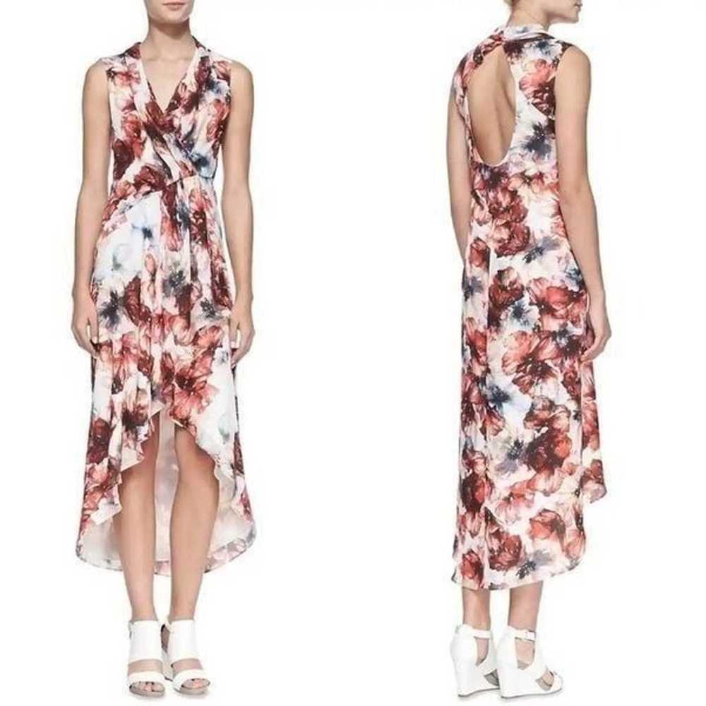 Haute Hippie Silk Floral-Print High-Low Midi Chif… - image 2