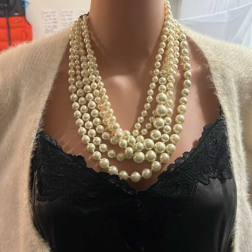 J.CREW PEARL TWISTED HAMMOCK NECKLACE - image 7