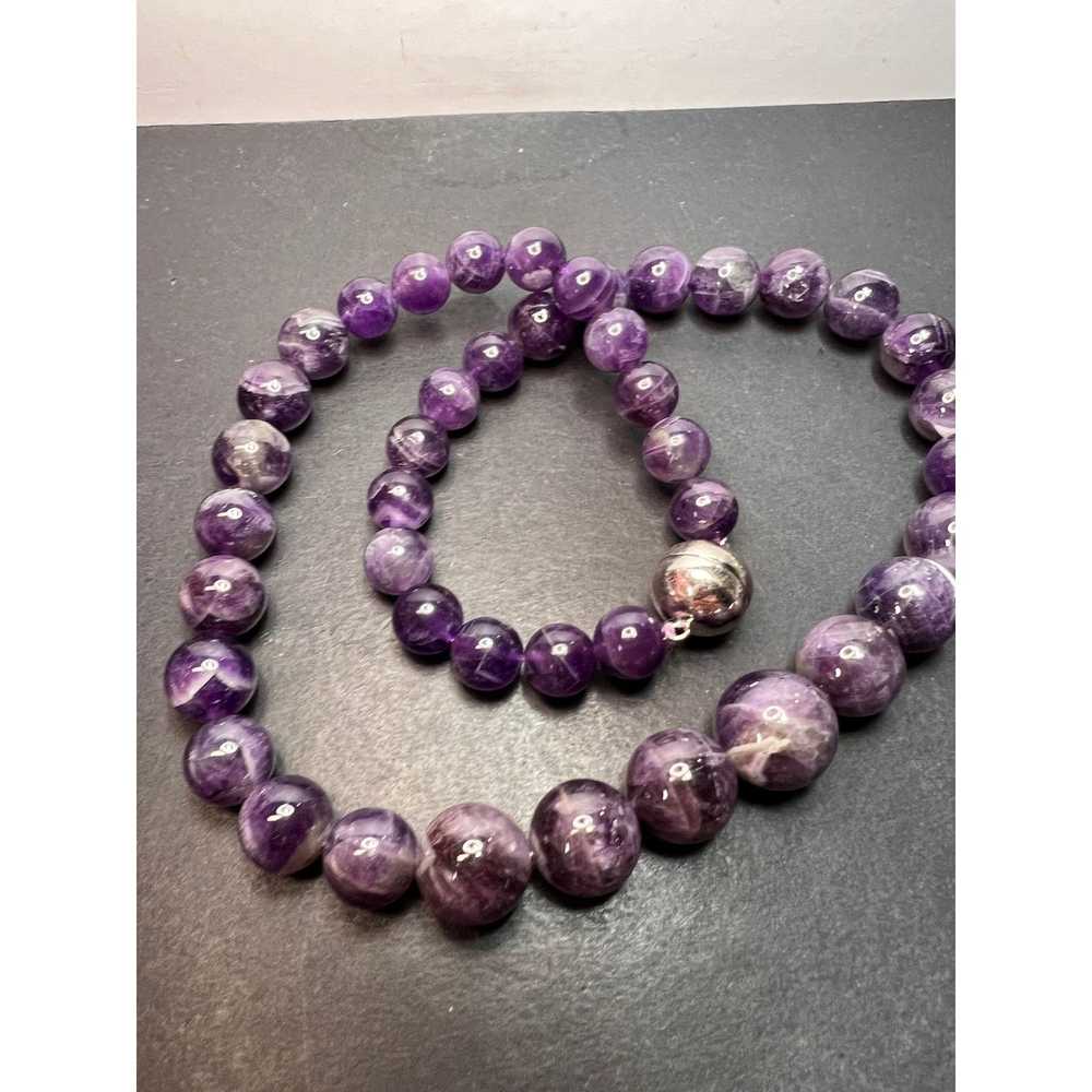 Other Chevron amethyst necklace with sterling sil… - image 1