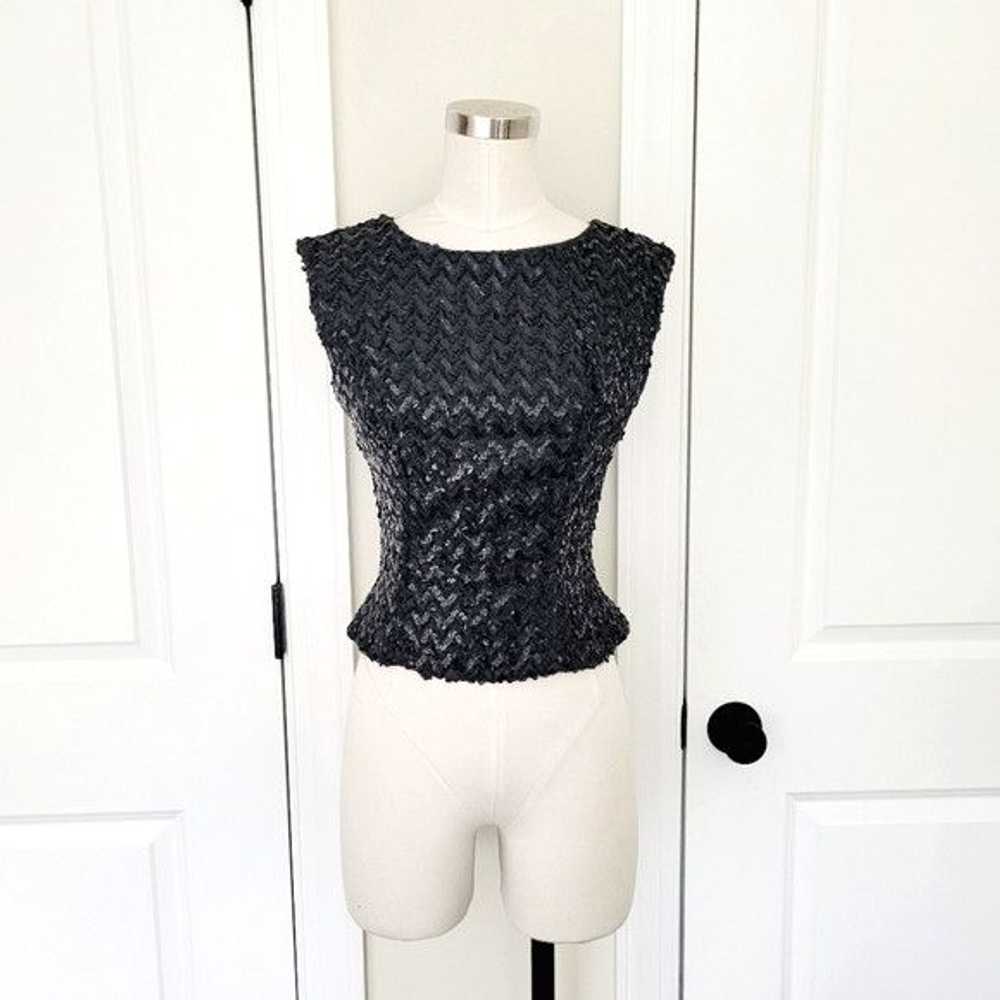 Vintage 60s Stephen O'Grady Sequin Sleeveless Top… - image 1