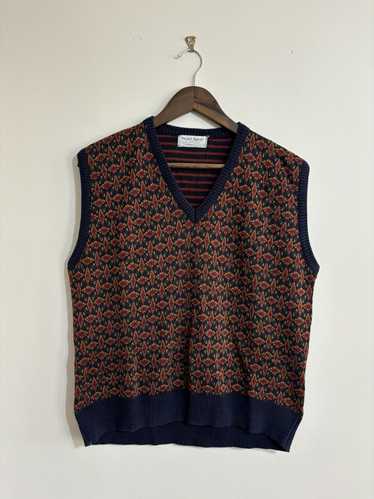 Tricots St. Raphael Cotton Knit Sweater Vest (Red/