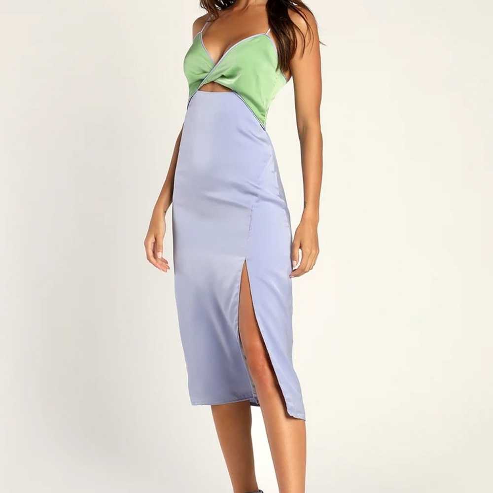 Lulus Midi Satin Cut out dress - image 2