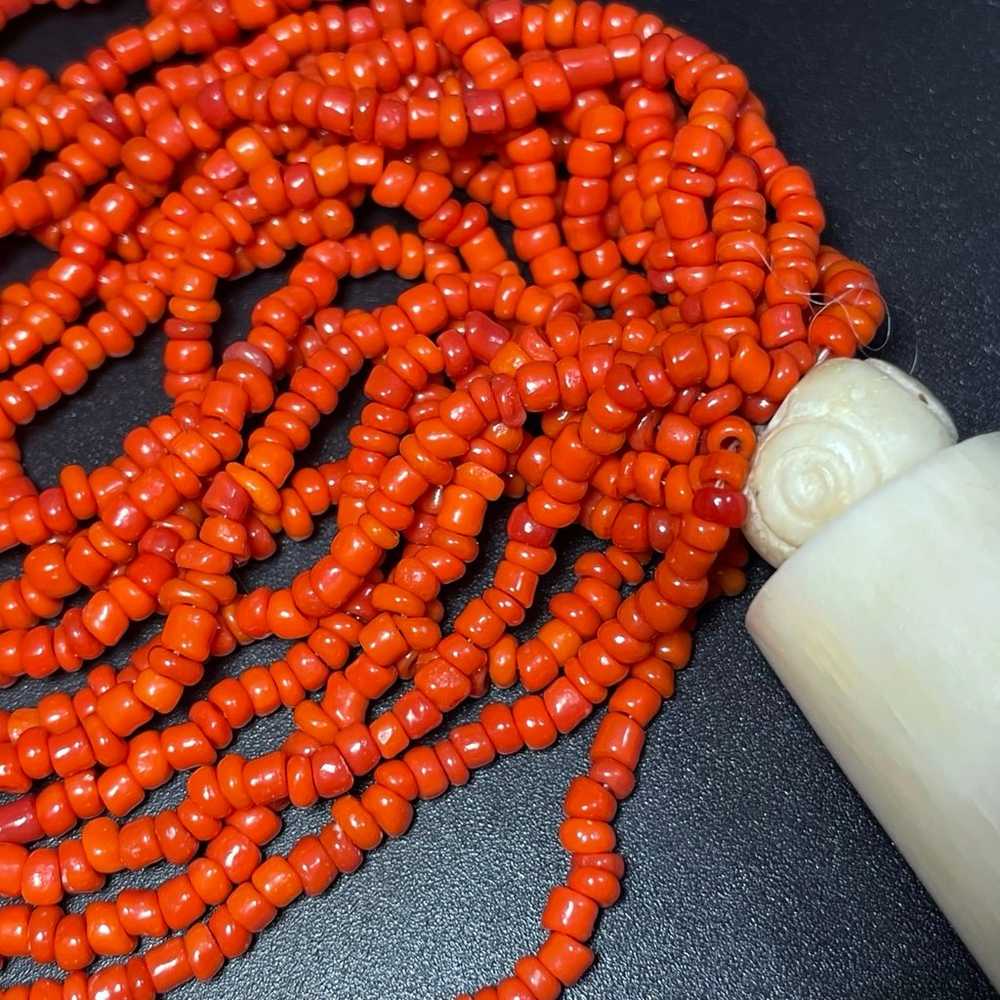 Enormous Red coral necklace 191 Gr. and Taxco ste… - image 2