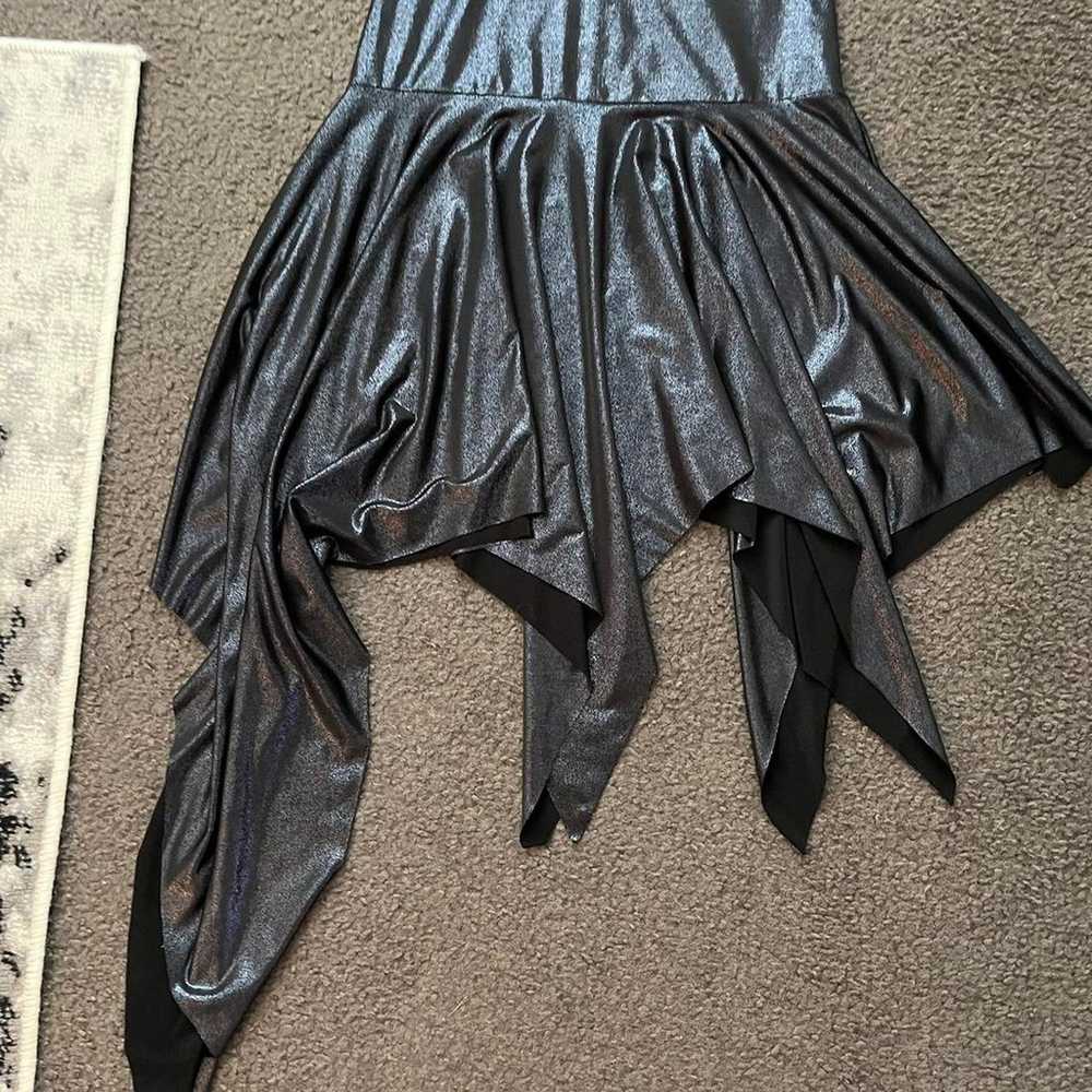 Y2k goth asymmetrical shark bite mini dress - image 3