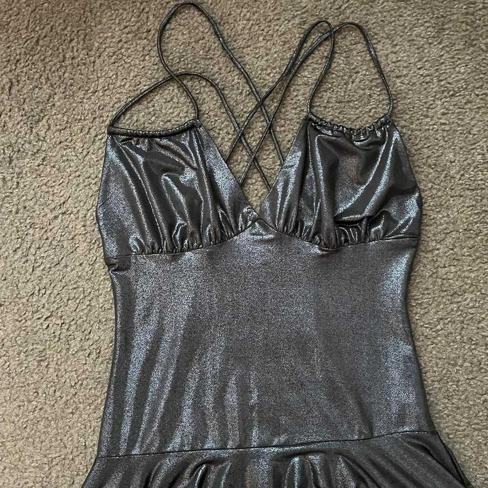 Y2k goth asymmetrical shark bite mini dress - image 4