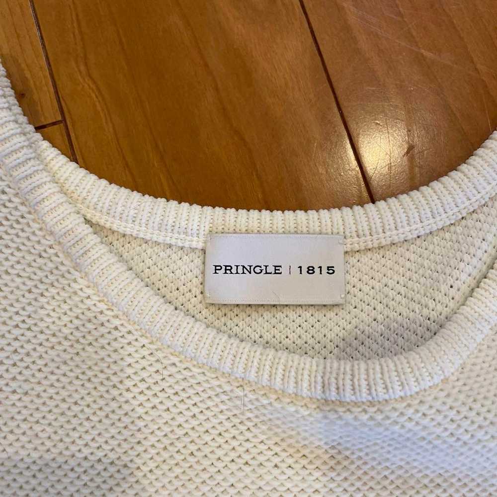 PRINGLE 1815 Knit Dress Short Sleeve White/Grey - image 3