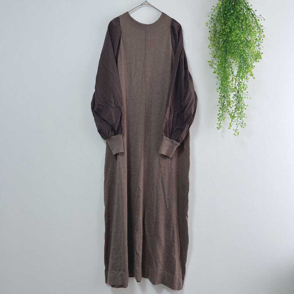 【SHIPS】 Cotton and Silk Combination Knit One-Piec… - image 3