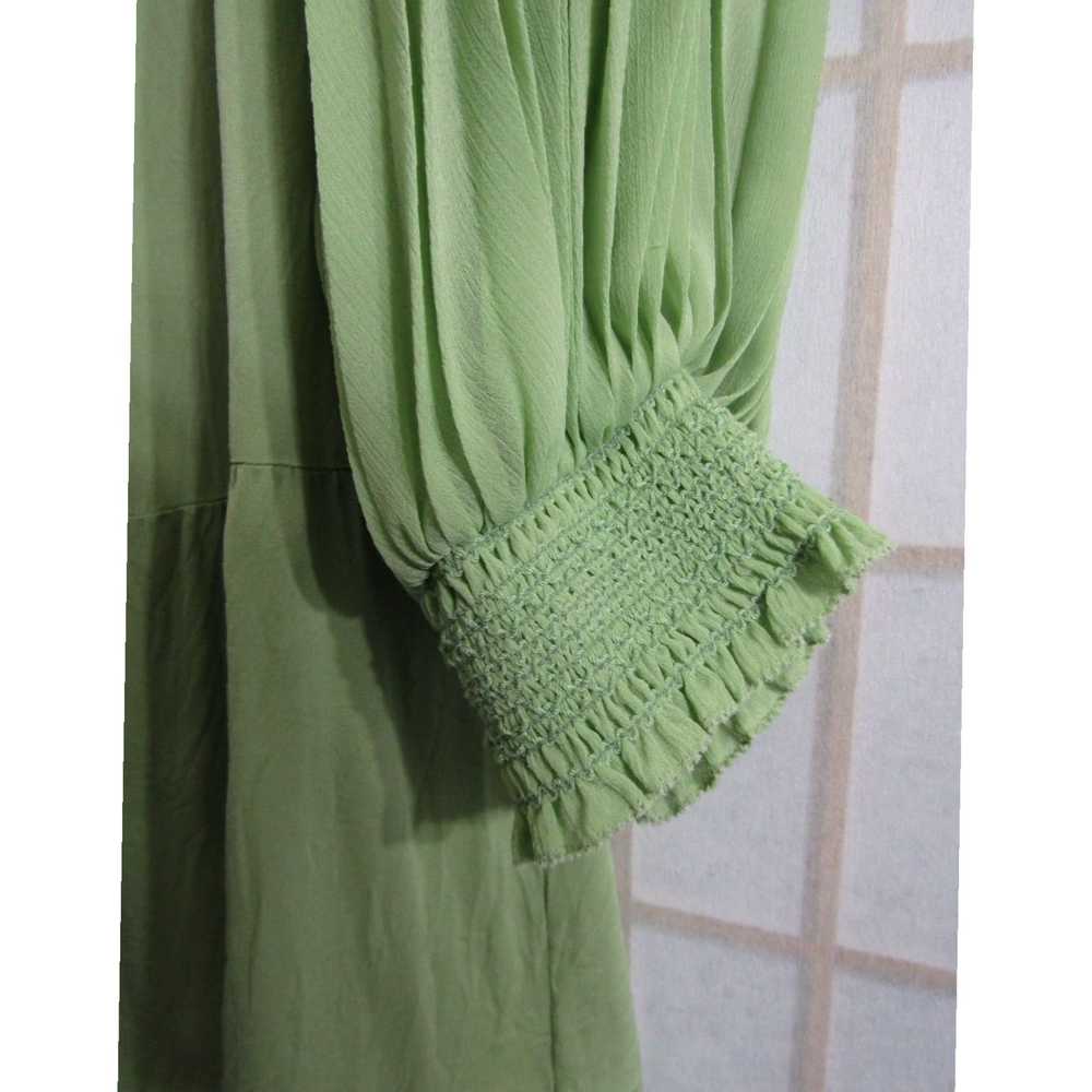 Alice + Olivia Seafoam Green Bell Pleat Sleeve Vi… - image 2