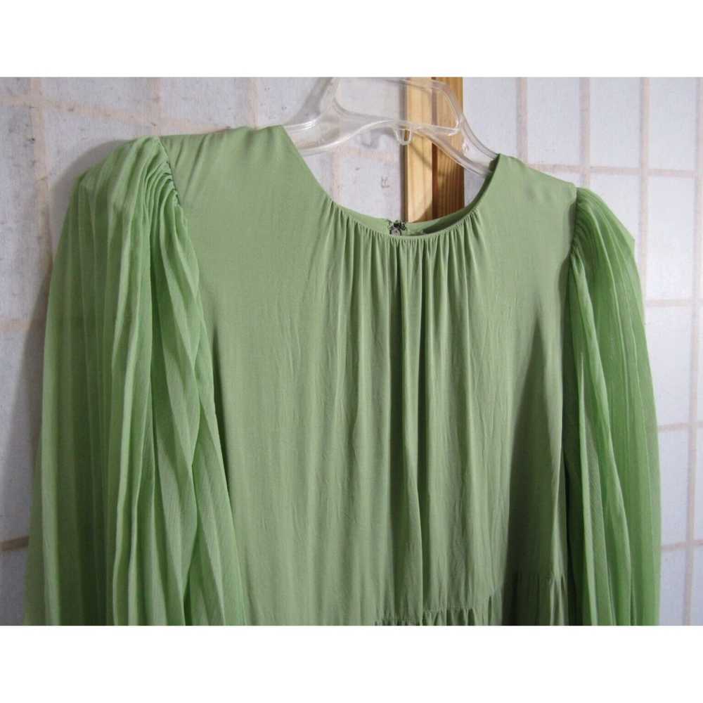 Alice + Olivia Seafoam Green Bell Pleat Sleeve Vi… - image 3