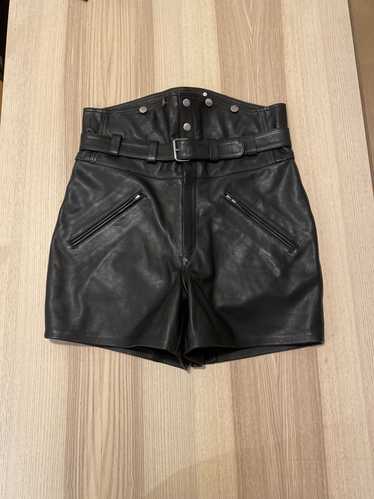 Oak NYC OAK NYC High-waisted, belted leather short