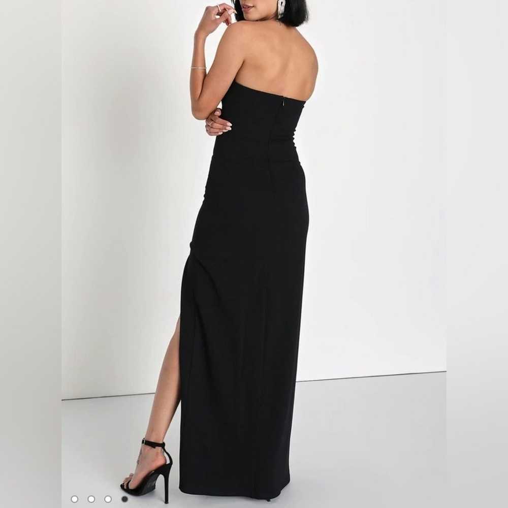 Elegant Icon Black Mesh Strapless Cutout Maxi Dre… - image 2