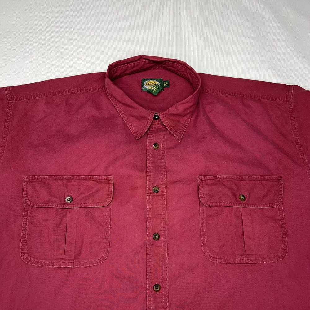 Cabelas Cabelas Button Up Shirt Red Long Sleeve B… - image 7